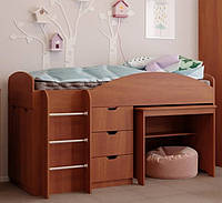 Ліжко IdealMebel Універсал, ліжко з висувними ящиками, шафою і столом
