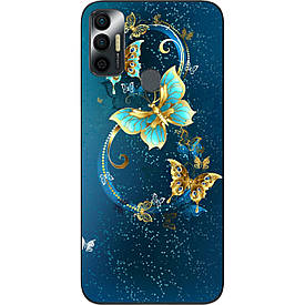 Чохол силіконовий для Tecno Spark 7 з картинкою Красиві метелики