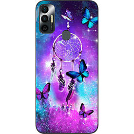 Чохол силіконовий для Tecno Spark 7 з картинкою Метелики та оберег