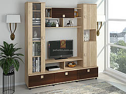 Вітальня IdealMebel "Верона", стінка у вітальню з полицями і пеналами