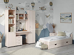 Стінка у дитячу IdealMebel "Джері", стінка з полицями, столом та пеналами