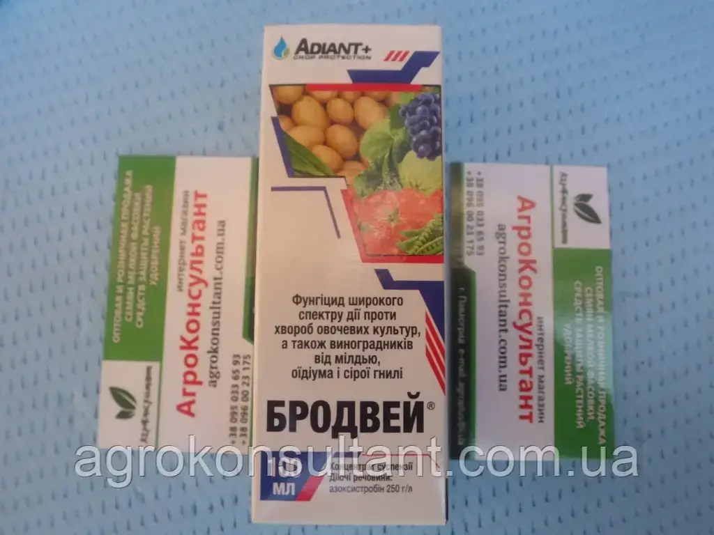 Фунгіцид Бродвей (Азоксистробін), 100 мл — препарат від мілдью, оїдіуму та сірої гнилі