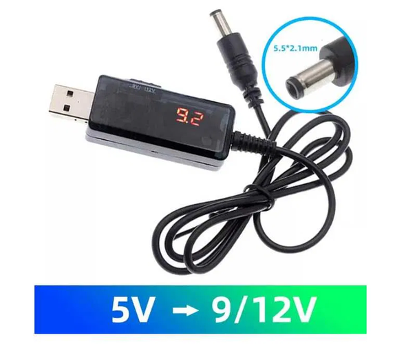 Купить Кабель питания USB DC повышающий напряжение с 5 В до 9 В/12 В с ...