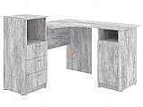 Комп'ютерний стіл IdealMebel Індиго, письмовий стіл з тумбами,кутовий стіл, фото 2