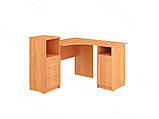 Комп'ютерний стіл IdealMebel Індиго, письмовий стіл з тумбами,кутовий стіл, фото 7