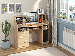 Комп'ютерний стіл з надбудовою IdealMebel Одіссей, письмовий стіл з висувною полицею для клавіатури