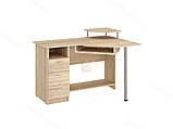 Комп'ютерний стіл IdealMebel Орфей, письмовий стіл з тумбою і висувною полицею для клавіатури, кутовий стіл, фото 4