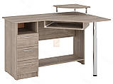 Комп'ютерний стіл IdealMebel Орфей, письмовий стіл з тумбою і висувною полицею для клавіатури, кутовий стіл, фото 8