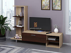 Тумба під телевізор IdealMebel Дакар, тумба-комод під телевізор з полицями, тумба під телевізор у вітальню.