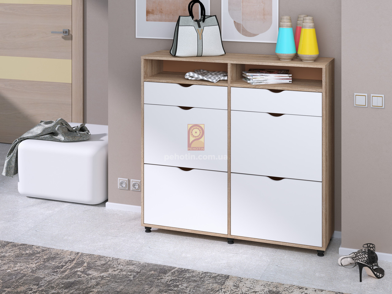Тумба для взуття IdealMebel Т-6, тумба в передпокій, тумбочка для взуття, взуттєва тумба