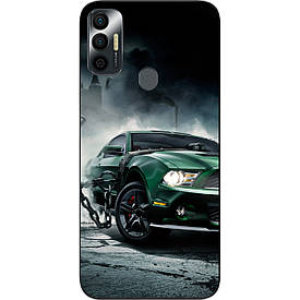 Бампер силіконовий для Tecno Spark 7 з малюнком Мустанг