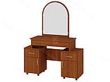 Туалетний столик IdealMebel Трюмо-2 "Мілана", стіл з тумбами для косметики, трюмо з дзеркалом, трюмо-комод, фото 4