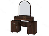 Туалетний столик IdealMebel Трюмо-2 "Мілана", стіл з тумбами для косметики, трюмо з дзеркалом, трюмо-комод, фото 5