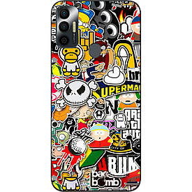 Бампер силіконовий для Tecno Spark 7 з малюнком Креатив