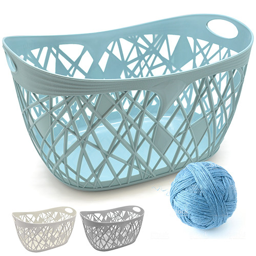 Корзина с ручками L хозяйственная, пластиковая 3 цвета 34.5*26.5*17.5см ...