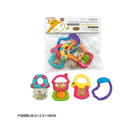 Брязкальце в ручку набір 4 шт, 8398-27, фото 1