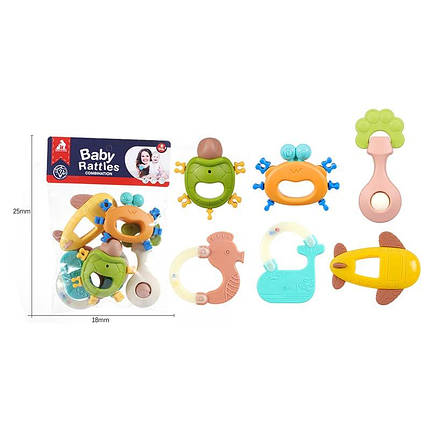 Брязкальце в ручку набір 6 шт, MY040, фото 1