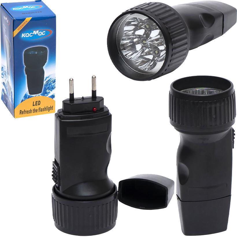 Фонарик аккумуляторній Космос на 5 лампочек, LED 130*55мм, 528(84386 ...