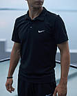 Чоловічий літній костюм Nike Футболка Поло + Шорти + Барсетка в подарунок чорний комплект Найк, фото 10