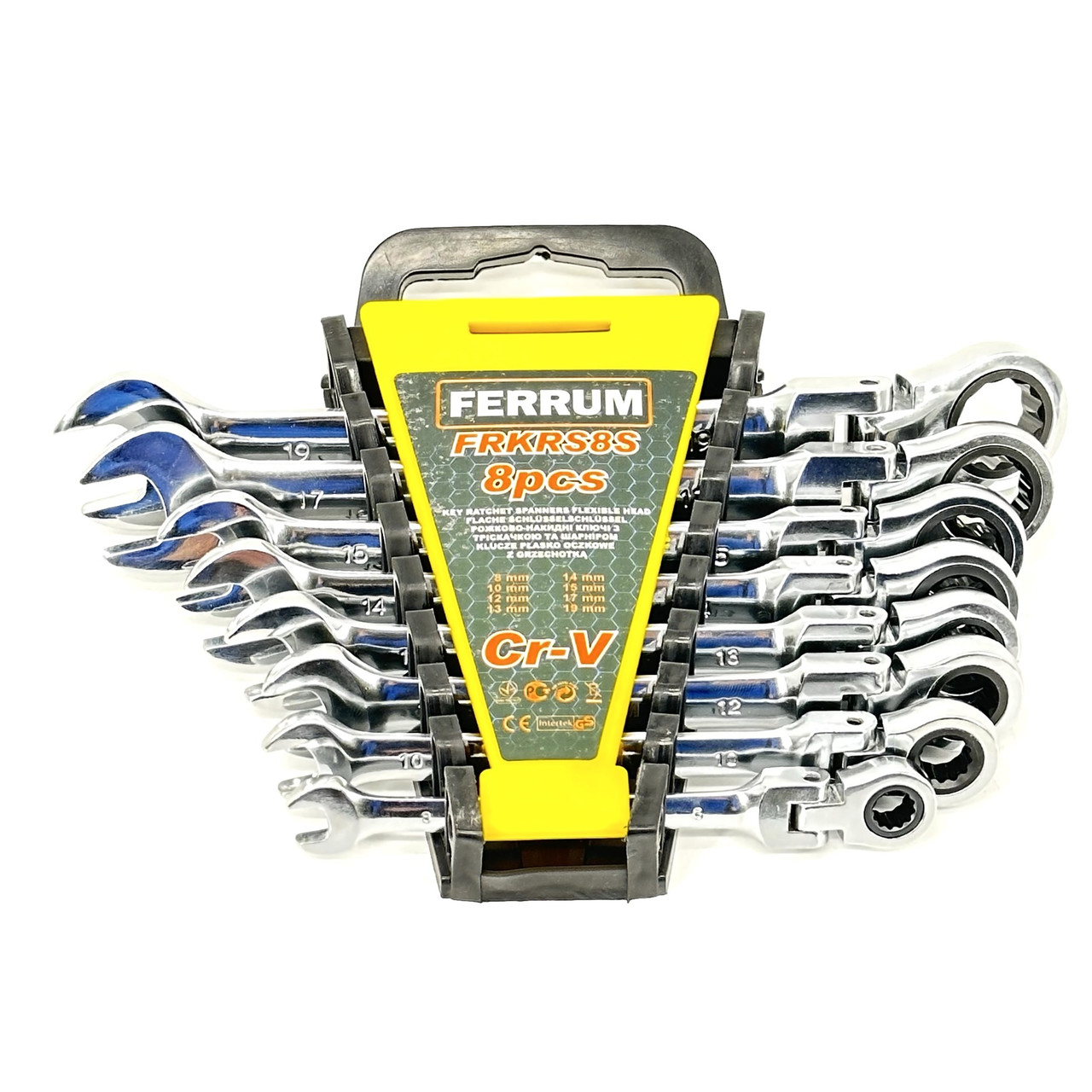 Набір рожково-накидних ключів FERRUM з тріщоткою на кардані 8 шт