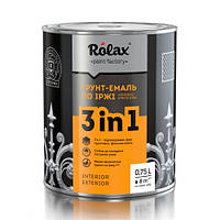 Грунт-эмаль по ржавчине алкидно-уретановая «3 IN 1»ТМ"Ролакс" чорна 2л