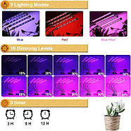 Світлодіодна Фітолампа Grow Light для вирощування рослин, на 5 голів, фото 4