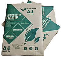 Крафтовая бумага формат А4 (250 листов) для упаковки. Плотность 90 г/м2