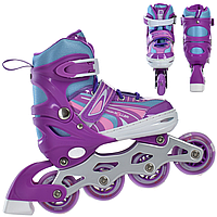 Ролики Profi Roller 35-38 розсувні дитячі фіолетові роликові ковзани розмір 35 36 37 38 A 4146-M-V