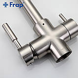 Змішувач для кухні Frap F4352-5 на дві води, сатин, фото 3