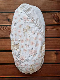 Непромокальний наматрацник у дитячу коляску бавовна універсальний розмір 40х80 см BST Бежевий+Рожевий