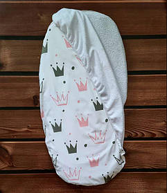 Непромокальний наматрацник у дитячу коляску бавовна універсальний розмір 40х80 см BST Білий+Рожевий