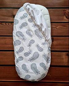 Непромокальний наматрацник у дитячу коляску бавовна універсальний розмір 40х80 см BST Білий+Сірий