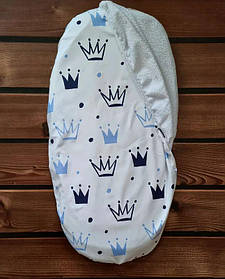 Непромокальний наматрацник у дитячу коляску бавовна універсальний розмір 40х80 см BST Білий+Синій