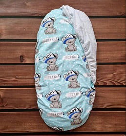 Непромокальний наматрацник у дитячу коляску бавовна універсальний розмір 40х80 см BST Блакитний