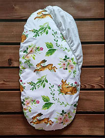 Непромокальний наматрацник у дитячу коляску бавовна універсальний розмір 40х80 см BST Зелений+Коричневий