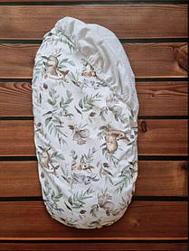 Непромокальний наматрацник у дитячу коляску бавовна універсальний розмір 40х80 см BST Зелений+Бежевий