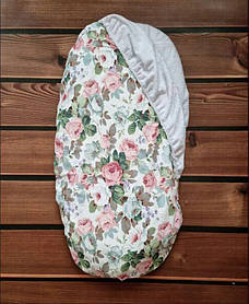 Непромокальний наматрацник у дитячу коляску бавовна універсальний розмір 40х80 см BST Зелений+Рожевий