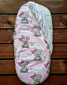 Непромокальний наматрацник у дитячу коляску бавовна універсальний розмір 40х80 см BST Рожевий