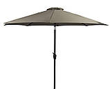 Зонт садово пляжний оливковий 300 см (ручка, Функція нахилу, Вентиляція, водостійкий) ,buuba, фото 3