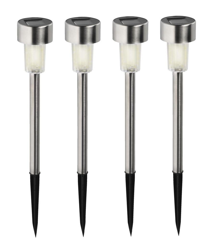 Комплект садовий ліхтариків на сонячній батареї 4 шт, висота 37 см (у грунт, для використання на вулиці), buuba, фото 1