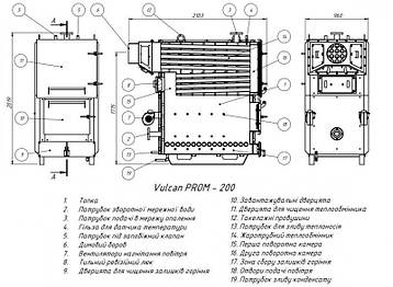 Котел твердопаливний сталевий Thermo Alliance Vulcan PROM 200, фото 2