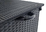 Короб ящик ( штучний ротанг) з коліщатками і гідравлічної кришкою 133 см чорний, buuba, фото 4