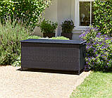 Короб ящик ( штучний ротанг) з коліщатками і гідравлічної кришкою 133 см чорний, buuba, фото 5