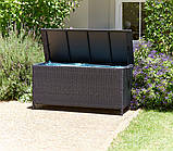 Короб ящик ( штучний ротанг) з коліщатками і гідравлічної кришкою 133 см чорний, buuba, фото 6