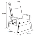Лаунж крісло садове багатопозиційне (плавний нахіл спинки та регульована підставка для ніг), buuba, фото 2