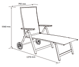 Шезлонг садовий із алюмінія та текстилен. 7-позиційний 200см чорний, buuba, фото 6