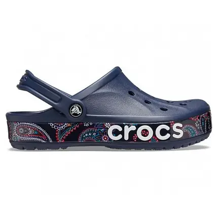 Crocs Bayaband Bandana Print Clog Navy Чоловічі Жіночі Саба Крокс Боябенд Сині, фото 1