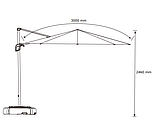 Пляжний і садовий парасолька підвісний від сонця 300 см чорний , buuba, фото 2