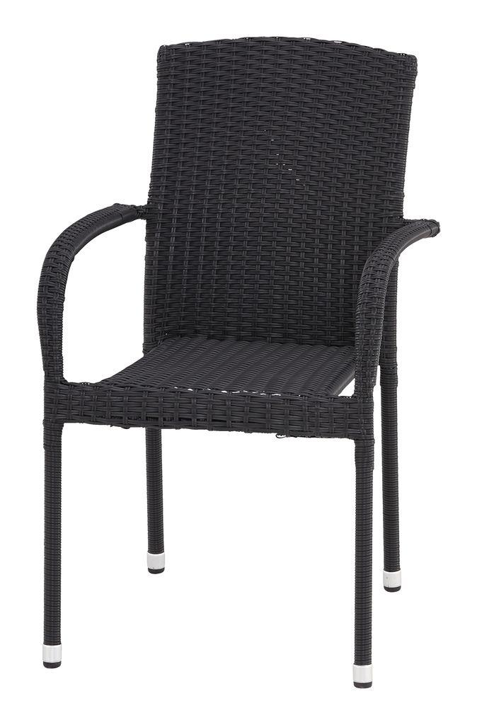 Стілець садовий плетений (штучний ротанг) чорний, buuba, фото 1