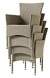 Комплект садових меблів натура (2 крісла штучний ротанг + стіл квадратний) buuba, фото 2